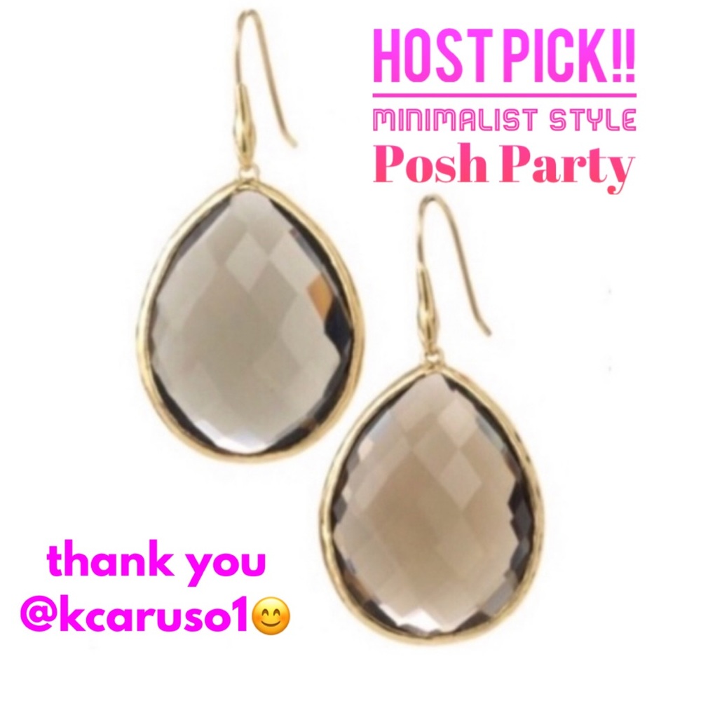 Stella & Dot | Retired Brown Quartz Serenity Drop Earrings